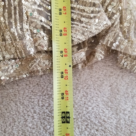 Cinderella Divine Gold Sequin Glittery Formal Elegant Evening Maxi Gown Size 8 - Picture 14 of 14